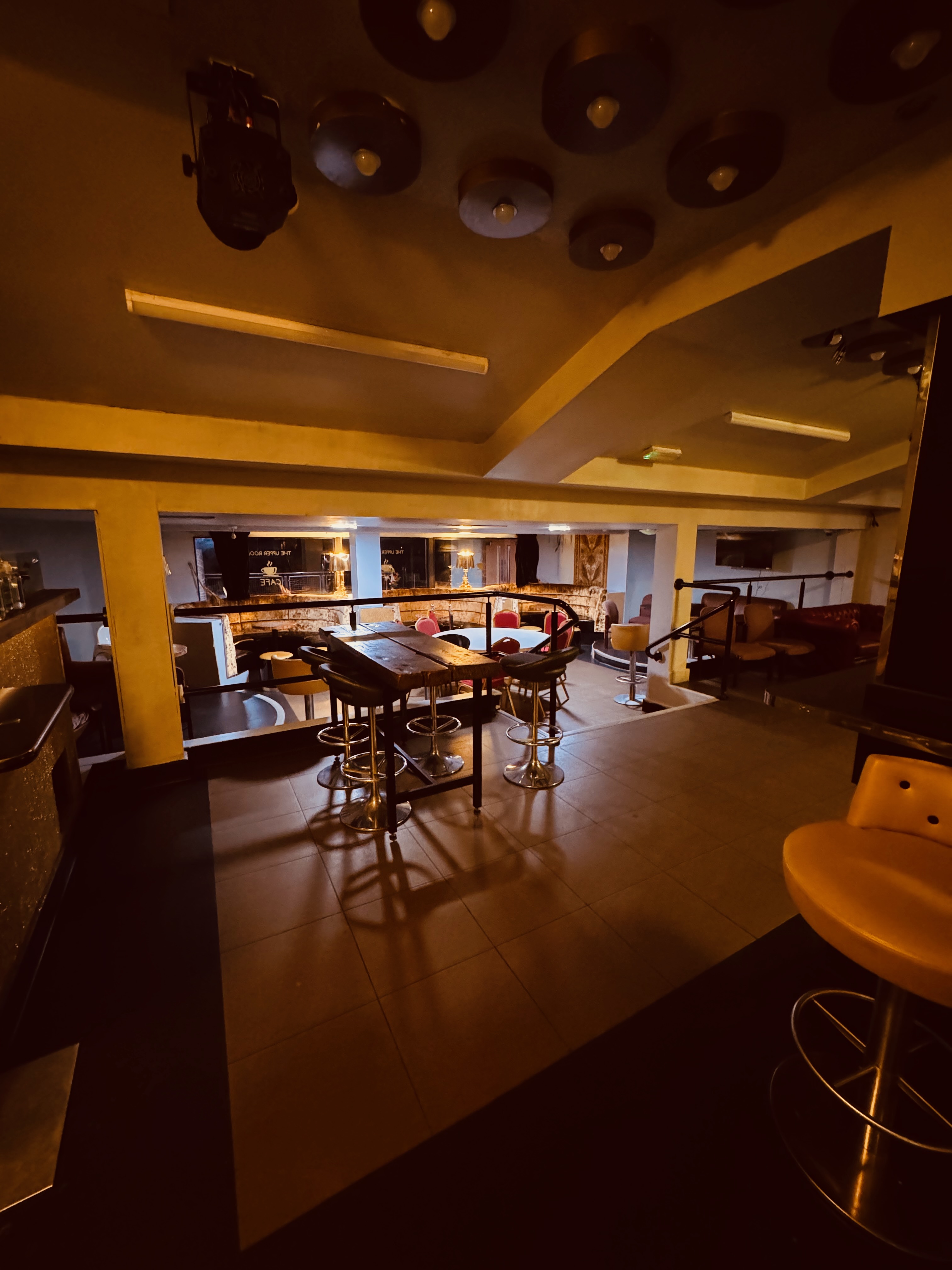 The Upper Room interior with AV monitor